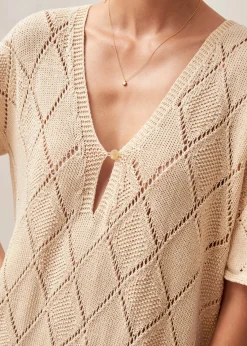 Aries Ecru Tricot Midi Dress