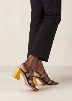 Aubrey Black Leather Sandals