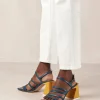 Aubrey Deep Blue Leather Sandals