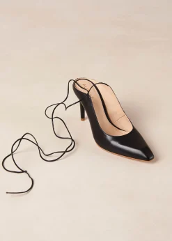 Avery Black Leather Pumps