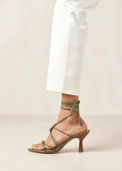 Belinda Green Leather Sandals