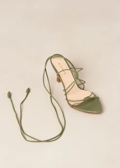 Belinda Green Leather Sandals
