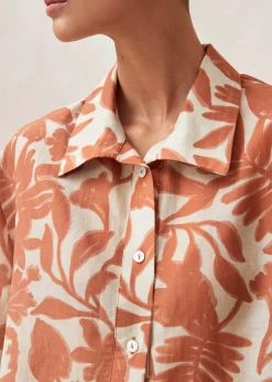 Belize Floral Orange Shirt