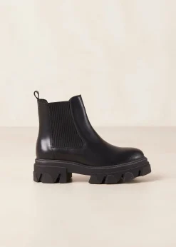 Berenice Black Leather Ankle Boots