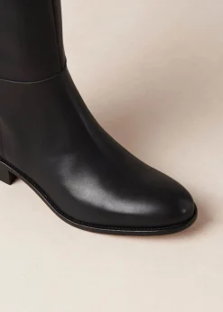 Billie Black Leather Boots