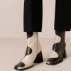Blair Bicolor Black Cream Ankle Boots