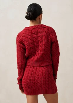 Blossom Red Tricot Sweater