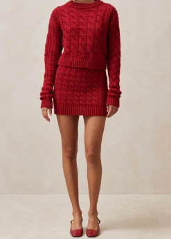 Blossom Red Tricot Sweater