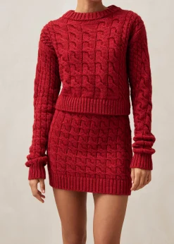 Blossom Red Tricot Sweater