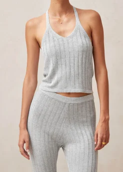 Briana Grey Tricot Top
