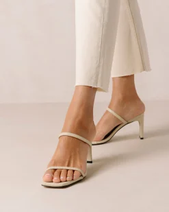 Cannes Beige Leather Sandals