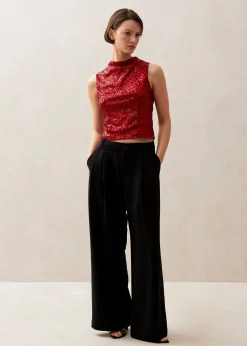 Carla Shimmer Red Tops