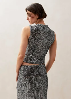 Carla Shimmer Silver Tops