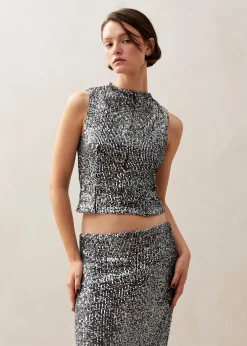Carla Shimmer Silver Tops