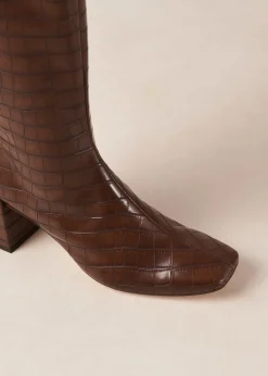 Chalk Alli Brown Vegan Leather Boots