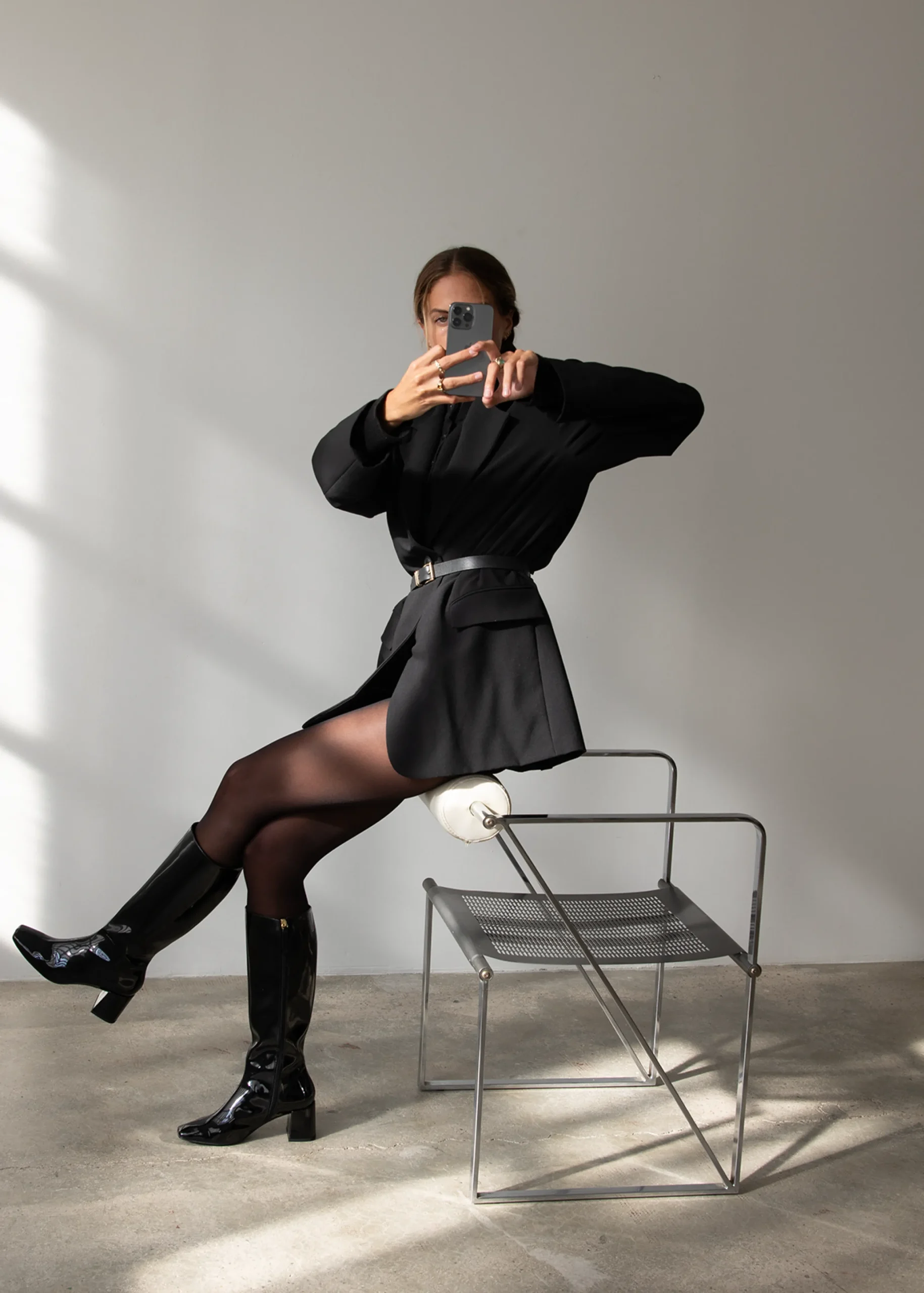 Chalk Onix Black Vegan Leather Boots