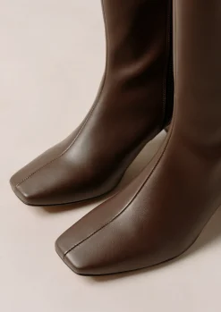 Chalk Umber Brown Vegan Leather Boots