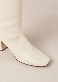 Chalk Warm White Vegan Leather Boots