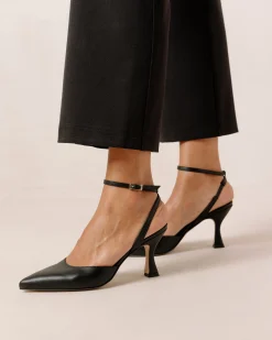 Cinderella Black Leather Pumps