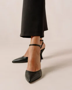 Cinderella Black Leather Pumps