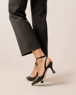 Cinderella Black Leather Pumps
