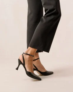 Cinderella Black Leather Pumps
