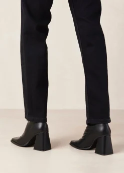 Clover Black Vegan Leather Ankle Boots