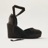 Cordelia Suede Brown Leather Espadrilles