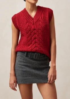 Cosy Red Tricot Vest