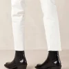 Denver Black Leather Ankle Boots