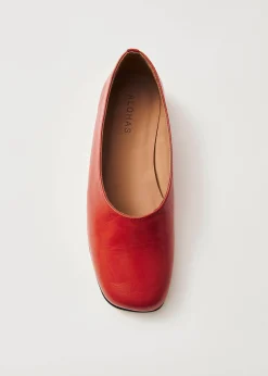 Edie Red Leather Ballet Flats