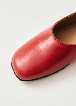 Edie Red Leather Ballet Flats