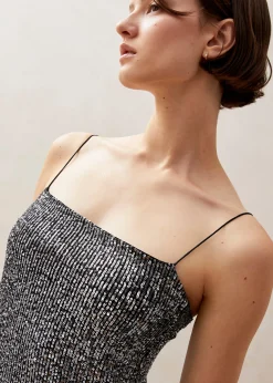 Elmi Shimmer Silver Midi Dress
