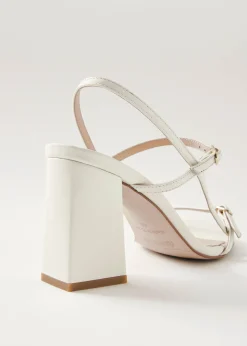 Elyn Cream Leather Sandals
