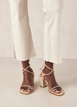 Grace Corn Cream Vegan Leather Sandals