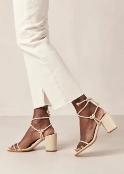 Grace Corn Cream Vegan Leather Sandals