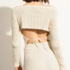 Honest Backless Knit Top Off White