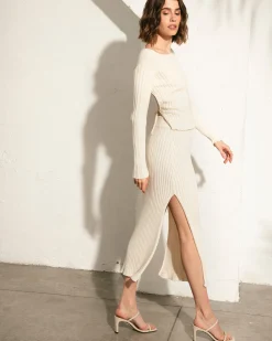 Honest Backless Knit Top Off White