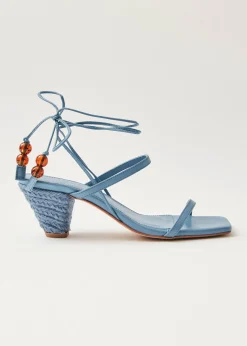 Imani Blue Leather Sandals