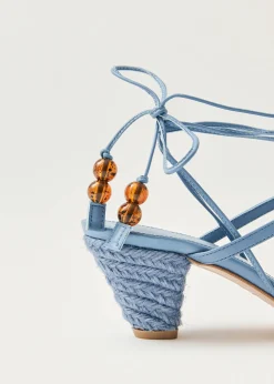 Imani Blue Leather Sandals