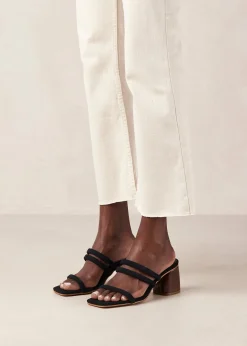 Indiana Black Leather Sandals