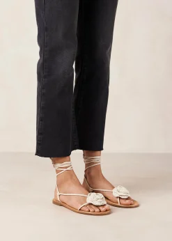 Jakara Cream Leather Sandals