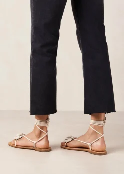 Jakara Cream Leather Sandals