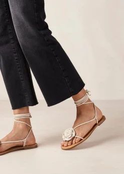 Jakara Cream Leather Sandals