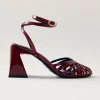Jessa Onix Burgundy Leather Sandals