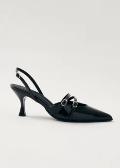 Joelle Onix Black Leather Pumps