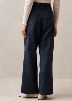 Kathy Herringbone Navy Pants