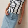 Laurent Stripes Navy And Cream Tshirt