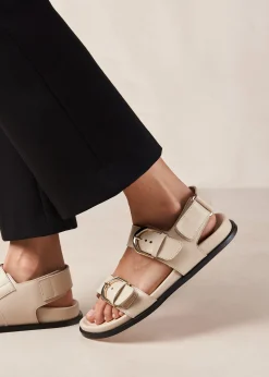 Leone Cream Leather Sandals
