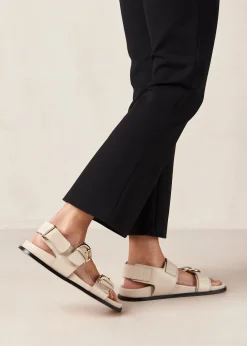 Leone Cream Leather Sandals